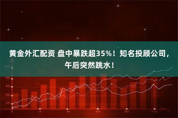 黄金外汇配资 盘中暴跌超35%！知名投顾公司，午后突然跳水！